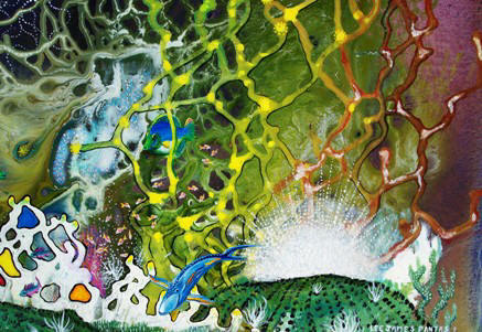 Detail from "The Emerald Grouper", painting by Lee James Pantas, Liza's Reef