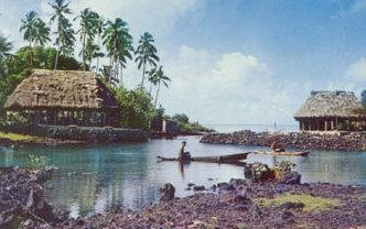 Vintage postcard from American Samoa, compliments of Jane Resture