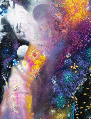 Detail from painting "Queen of the Reef" by Lee James Pantas