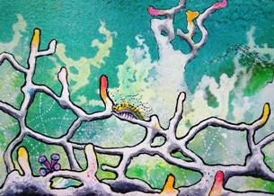 Detail from painting "The Blue Angels", by Lee James Pantas