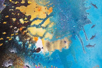 Detail from painting "Queen of the Reef" by Lee James Pantas