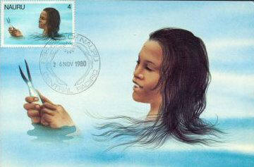 Girl from Nauru fishing