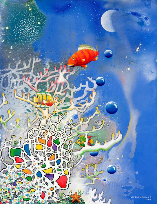 Liza"s Reef by Lee James Pantas,  coral reef art