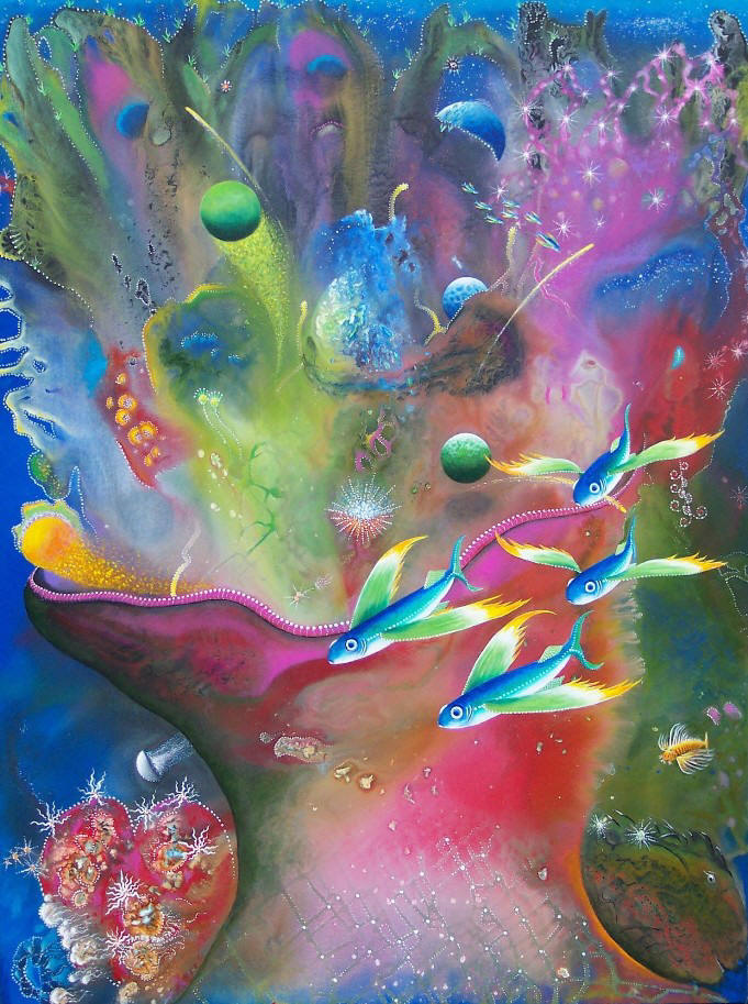 The Heart of the Reef, Painting #10 in the Liza's Reef Series, by Lee James Pantas